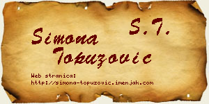 Simona Topuzović vizit kartica